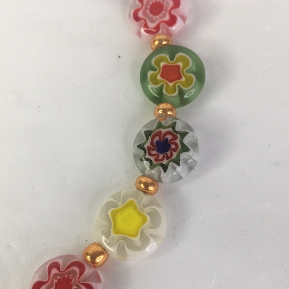 New Alisa Michelle Free People Millefiori Glass Beaded necklace - Picture 8 of 11